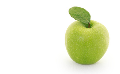 green apple on a white background