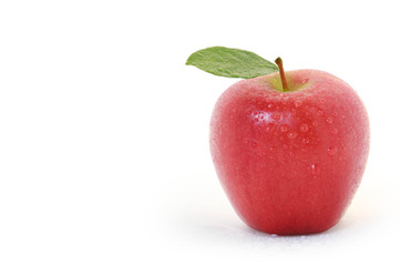 Red apple on white background