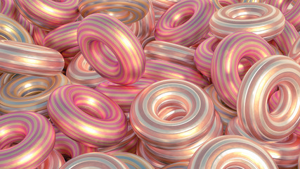 Metal background ring detail. 3d illustration, 3d rendering.