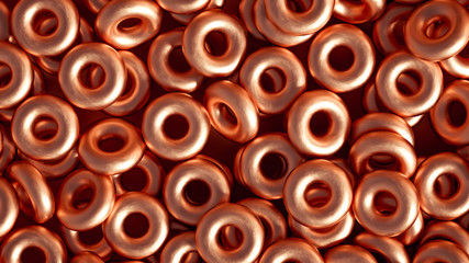 Metal background ring detail. 3d illustration, 3d rendering.