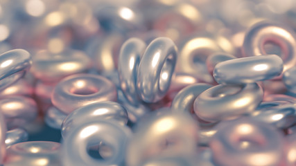 Metal background ring detail. 3d illustration, 3d rendering.
