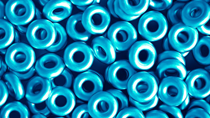 Metal background ring detail. 3d illustration, 3d rendering.