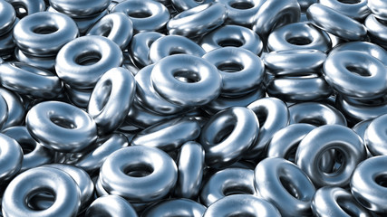 Metal background ring detail. 3d illustration, 3d rendering.