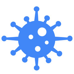 Obraz premium blue bacteria icon on white background. flat style. germs icon for your web site design, logo, app, UI. cell cancer symbol. virus sign. microbe logo.