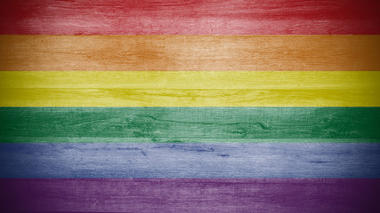 Regenbogenfarben Regenbogenflagge Regenbogenfahne Holztextur Scwulenflagge
