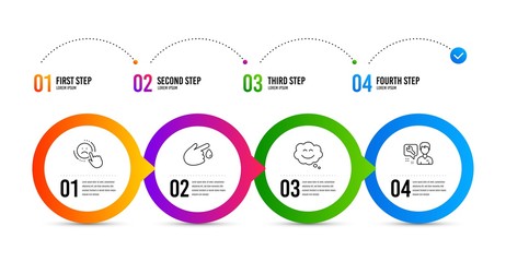 Blood donation, Dislike and Smile chat line icons set. Timeline infographic. Repairman sign. Injury, Negative feedback, Happy face. Repair service. People set. Blood donation icon. Vector