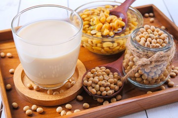 Homemade Soy milk and Soybean  Healthy drink.