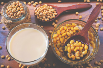 Homemade Soy milk and Soybean  Healthy drink.