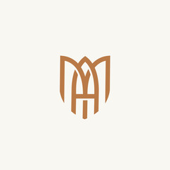 MA or AM. Monogram of Two letters A&M. Luxury, simple, minimal and elegant MA logo design. Vector illustration template. - obrazy, fototapety, plakaty