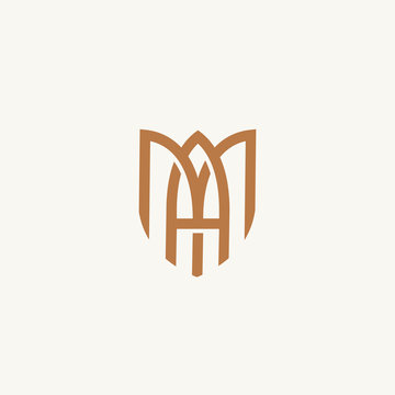 MA or AM. Monogram of Two letters A&M. Luxury, simple, minimal and elegant MA logo design. Vector illustration template.