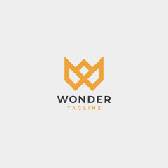 Unique modern geometric creative elegant letter W logo template. Vector icon.