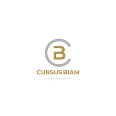 CB or BC. Monogram of Two letters C&B. Luxury, simple, minimal and elegant CB logo design. Vector illustration template.
