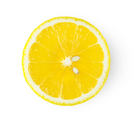 lemon slice  isolated on white background. top view