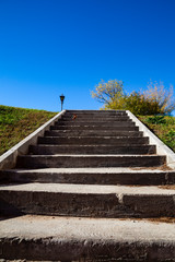 Staircase with stone steps.