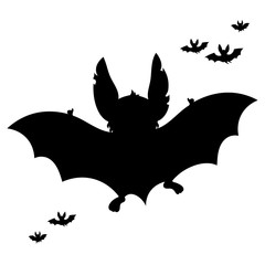 Fototapeta premium Cute bat silhouette. Vector Illustration.