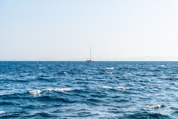 Obraz premium beautiful panorama of the sea with ships sailing