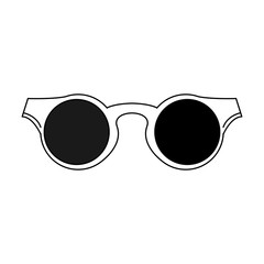 sunglasses summer fashion style cartoon in black and white