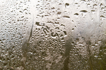 Rain drops on glass.