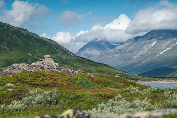Naklejka na ściany i meble Summer scenery in Jotunheimen national park in Norway