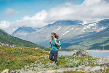 Naklejka na ściany i meble Best Norway hike. Besseggen Ridge. Yotunheimen national park