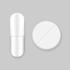 White Vector Pill and Tablet