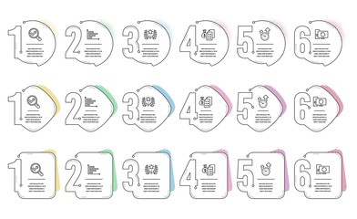 Analytics, Time management and Recovery computer line icons set. Infographic timeline. Horizontal chart, Ranking and Accounting wealth signs. Audit analysis, Office clock, Backup info. Vector