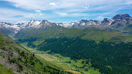 Fototapeta na wymiar Amazing aerial view over the Engadin in Switzerland