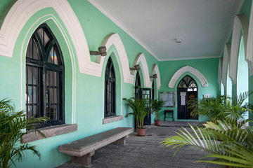 St. Michael portuguese colonial style church in macau city china