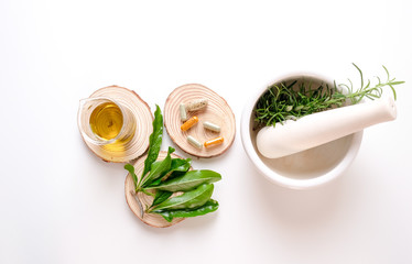 medicine with herbal the organic natural in the laboratory. oil capsule, natural organic.food nutrition healthy and wellness.