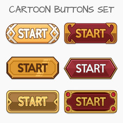 Cartoon buttons set game.Vector illustration