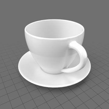 Empty coffee cup and saucer