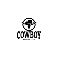 cowboy logo concept black vector