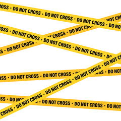 Yellow And Black Barricade Construction Tape. Police Warning Line. Brightly Colored Danger or Hazard Stripe. Vector illustration.