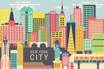 Vector illustration the city of new york, flat design concept