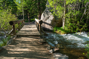 Footbridge over a mountain stream