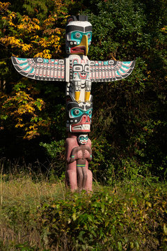 Stanley Park Totem Pole Vancouver. Stanley Park totem pole, Vancouver, British Columbia, Canada.