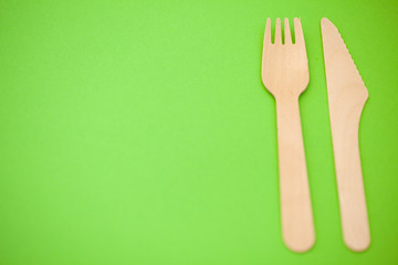 Zero waste, environmentally friendly, plastic without a background, disposable tableware, cardboard tableware, paper tableware, space for text, view from the top. Save the planet. wooden appliances.