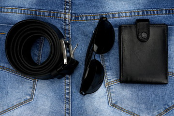 jeans and various men's accessories