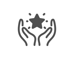 Holding star sign. Ranking icon. Best rank symbol. Classic flat style. Simple ranking icon. Vector