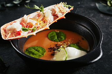 Lobster Bisque with Crab Meat in it Leg