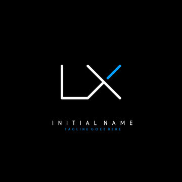Initial L X LX minimalist modern logo identity vector