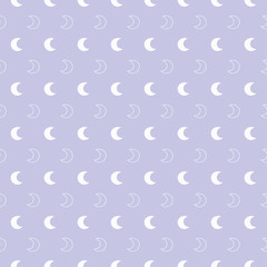 Blue seamless pattern with white moon