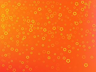 Orange autumn background with round elements. Vector.