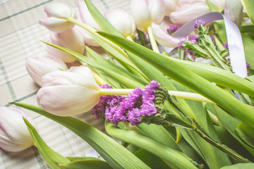 Soft bouquet of flowers after pruning.