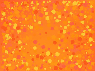 Orange autumn background with apple shaped elements. Vector.