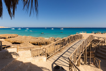 restaurant and beach of Mahmya island egypt