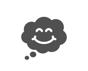 Happy emoticon sign. Smile icon. Comic speech bubble symbol. Classic flat style. Simple smile icon. Vector