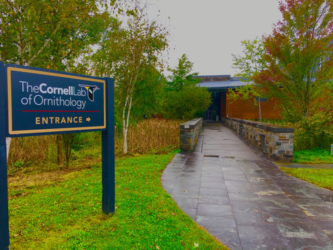 ITHACA, NEW YORK - SEPT 26 2018: Entrance To The Cornell Lab Of Ornithology, A Member-supported Unit Of Cornell University Which Studies Birds And Other Wildlife.