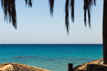 Fototapeta na wymiar view from boardwalk beach of Mahmya island egypt