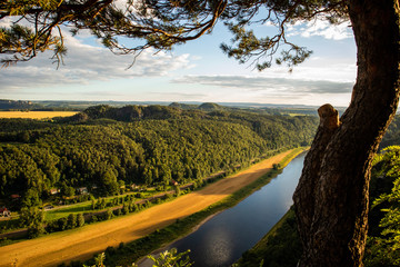 Elbsandsteingebirge sächsische Schweiz Blick von Bastei